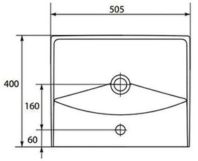 Lavoar baie suspendat alb 50 cm, dreptunghiular, Cersanit City 505x400 mm