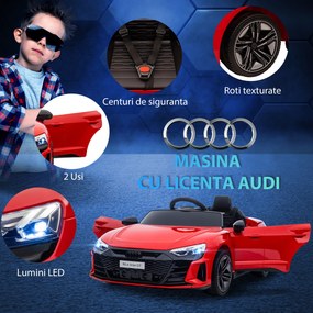 HOMCOM Masina electrica pentru copiii  37-60 luni Licenta Audi cu claxon si butoane muzicale, centuri de siguranta | AOSOM RO