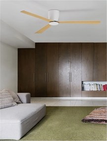 Ventilator de tavan cu telecomanda design modern DELL alb/lemn