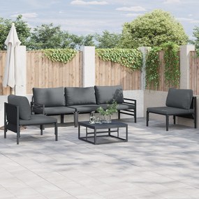 vidaXL Set de canapele pentru grădină 5 pcs Antracit Oțel