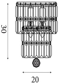 Aplică de perete Searchlight EMPIRE 61321-2AB, 2xE14/7W/230V, IP44