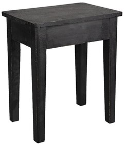 Masuta laterala, neagra, din lemn masiv, 36x25x43 cm, Rasty