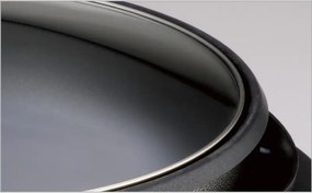 Tigaie electrica pentru pizza Rosberg R51010B, 1500W, 32 cm, Termostat, Acoperire antiaderenta, Gri