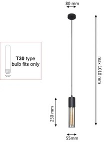 Lustră pe cablu MELODY 1xE27/15W/230V negru