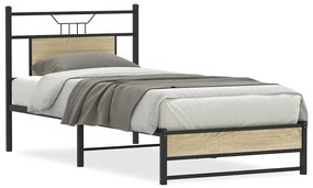 vidaXL Cadru pat fără saltea stejar sonoma, 90x200 cm, lemn prelucrat