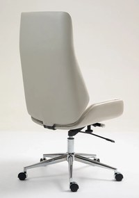 RESIGILAT- Scaun directorial, inaltime reglabila, brate fixe, baza metalica, Bej