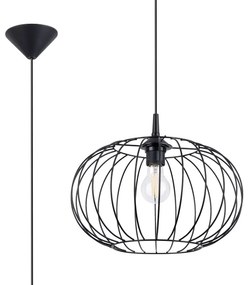 Lustră pe cablu Sollux SL.1185 TSUNO 1xE27/15W/230V negru