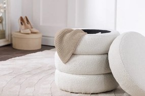 Taburete cu spatiu de depozitare, Tesatura Boucle, VOQUE 50cm