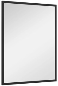 HOMCOM Oglindă Dreptunghiulară de Perete cu Cârlige, Sticlă și MDF, 60x80 cm, Negru
