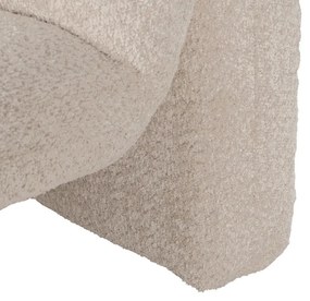 Fotoliu bej cu tapițerie din țesătură bouclé – Ixia