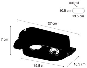 Set de 6 spoturi încastrate rotunjite albe GU10 50mm cu 2 lumini - Hubs