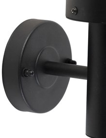 Aplică de perete exterioară neagră cu senzor de mișcare IP44 - Gleam