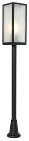 Lampă de podea de exterior neagră cu sticlă canelată 100 cm IP44 - Charlois Ribbed