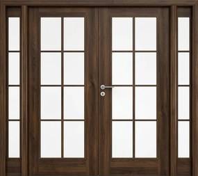 Usa de interior dubla cu pui   luminator lateral - VINTAGE 5.4 Clara, 260-350 mm, Nuc, Folie Decor