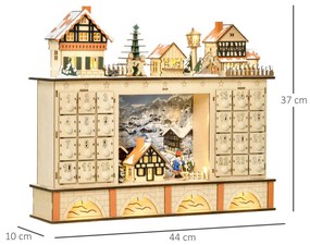 Calendar de Advent, calendar de Craciun, decoratiunde de Craciun HOMCOM | Aosom Romania