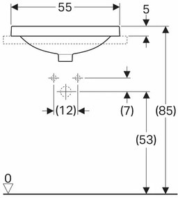 Lavoar incastrat Geberit Variform dreptunghiular cu preaplin 55x40 cm
