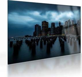 Tablou pe sticlă - Privire spre Zgârâie nori din New York (70x50 cm)