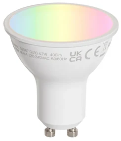 Bec inteligent GU10 50mm LED clar 4.7W 400 lm 2200-2400K