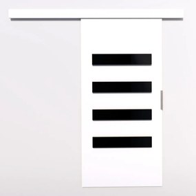 Ușă glisantă FORLI (Latime: 86 cm, Culoare: Sonoma /Negru Lacobel)