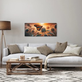 Tablou – Fluture în soare apunând (120x50 cm)