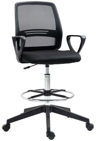 Vinsetto Scaun de birou șezut înalt reglabil taburet birou pivotant 360° plasă respirabilă | Aosom Romania