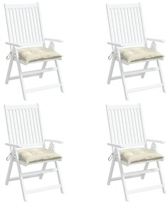 Perne de scaun, 4 buc., alb crem, 40 x 40 x 7 cm, textil 4, Crem, 40 x 40 x 7 cm