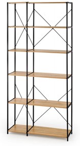 Raft REG19 stejar sonoma/negru H190 cm