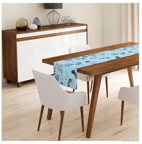 Set 4 fețe de pernă și un napron de masă cu model de Crăciun Minimalist Cushion Covers Winter Wonderland