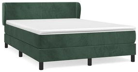 3127370 vidaXL Pat box spring cu saltea, verde închis, 140x190 cm, catifea