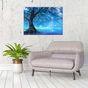 Tablou pe sticlă - Pădure mistică (70x50 cm)