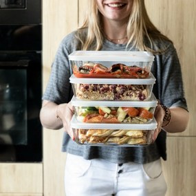Pyrex Set de 4 recipiente din sticlă, 1,5 l