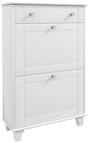 HOMCOM Dulap Pantofi de intrare îngust cu sertare cu uși basculante și raft ajustabil, 60 x 23,5 x 98,5 cm, alb | Aosom Romania