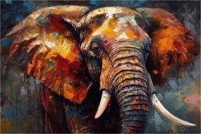 Tablou - Pictura unui elefant (90x60 cm)