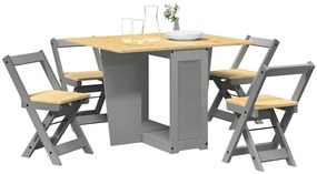 vidaXL Set mobilier tip fluture Corona, pliabil 5 piese gri lemn pin