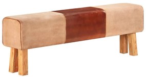Banca Bok gimnastica maro 160cm piele naturala lemn masiv mango light  brown, 160 cm