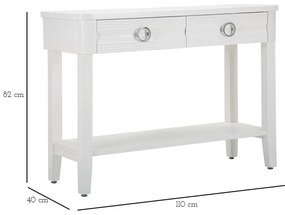 Masă consolă albă din lemn masiv de brad 40x110 cm Shine – Mauro Ferretti