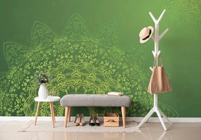Tapet elementele moderne ale Mandalei în verde