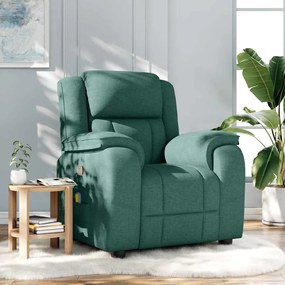 vidaXL Fotoliu de masaj rabatabil, verde închis, material textil