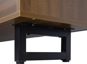Dulap TV modern cu 4 uși, spațiu mare de depozitare, design vintage, 180x38x50 cm, Negru+Culoare naturală