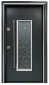 Usa metalica de exterior cu izolatie si vizor Novo Doors NDS1001S, Din compozit, 2 yale, Kit complet, Pentru case (Sens deschidere: Stanga)