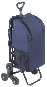 Cărucior de cumpărături cu mâner telescopic și scaun rabatabil, geantă spațioasă pe cadru cu roți triple - 35 l, WENKO