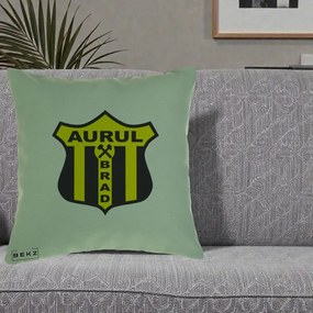 Perna Personalizata Aurul Brad Fotbal, 40x40 cm, Verde, Husa Detasabila, Perna Inclusa, BEKZ®