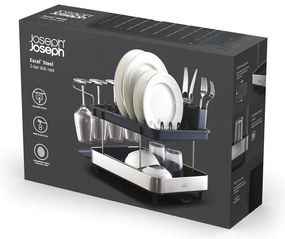 Scurgător de vase gri cu două nivele din oțel inoxidabil Excel – Joseph Joseph