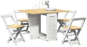vidaXL Set mobilier tip fluture Corona, pliabil 5 piese alb lemn pin