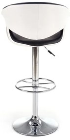 Scaun de bar 115x60 cm alb/negru/crom