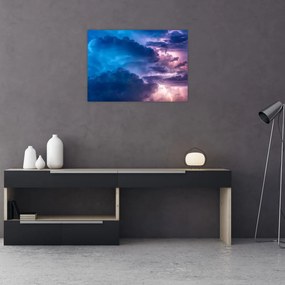Tablou pe sticlă cu nori (70x50 cm)