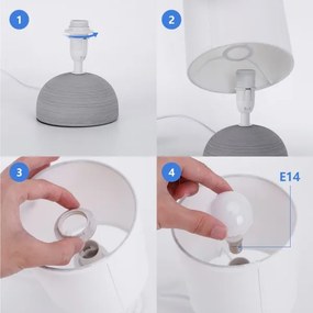 Lampă de masă 1xE14/40W/230V gri/albă Aigostar