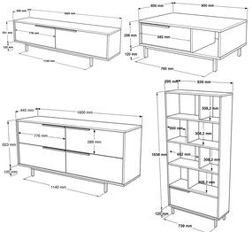 Set mobilier living Ontario W (alb). 1107748
