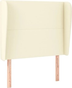 vidaXL Tăblie de pat cu aripioare, crem, 93x23x118/128 cm, piele eco
