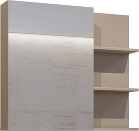 Dulap lemn masiv baie Irvella, 78 × 71 × 18 cm - Crem
